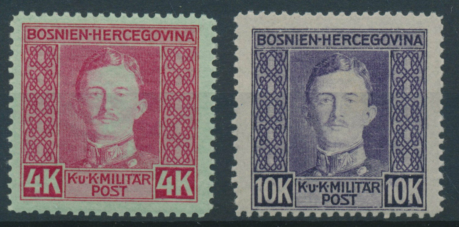 Bosnia 1917 129-141 Satz-teil, 4k Und 10k Postfrisch ** Kw:81,-€